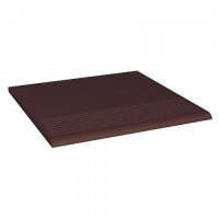 Керамическая плитка Paradyz Клинкер Natural Brown ступень прямая гладкая рифленая 30x30