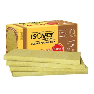 Утеплитель каменная вата ISOVER Мастер Теплых Стен (1000*600*50) 4.8м2 