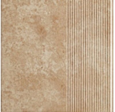 Керамическая плитка Paradyz Клинкер Ilario Beige ступень прямая рифленая структурная 30x30